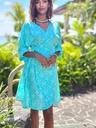 Eterna wrap dress in turquoise