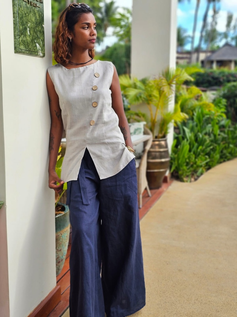 Maison Trié linen top beige