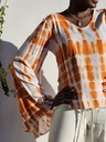 Sunset Tie-Dye Flared Sleeve Top