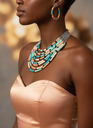 Orange turquoise Egyptian necklace