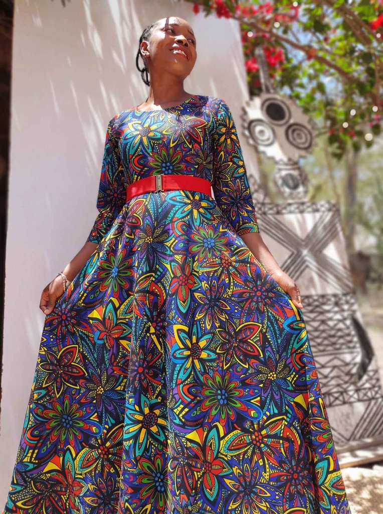 summer field flowers cotton print