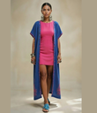 Eclipse cardigan hot pink reversible royal blue
