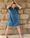 Little linen dress big blue