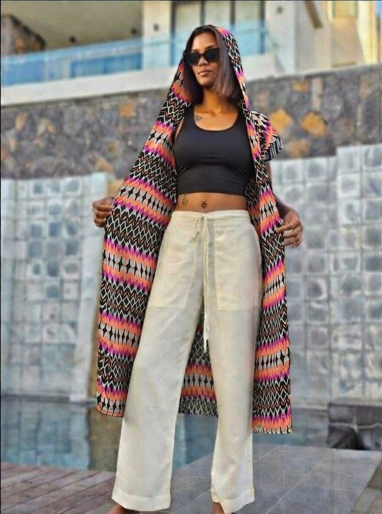 Eclipse cardigan orange reversible