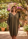 Amani dress olive green soft cotton