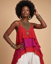 Boho top watermelon red