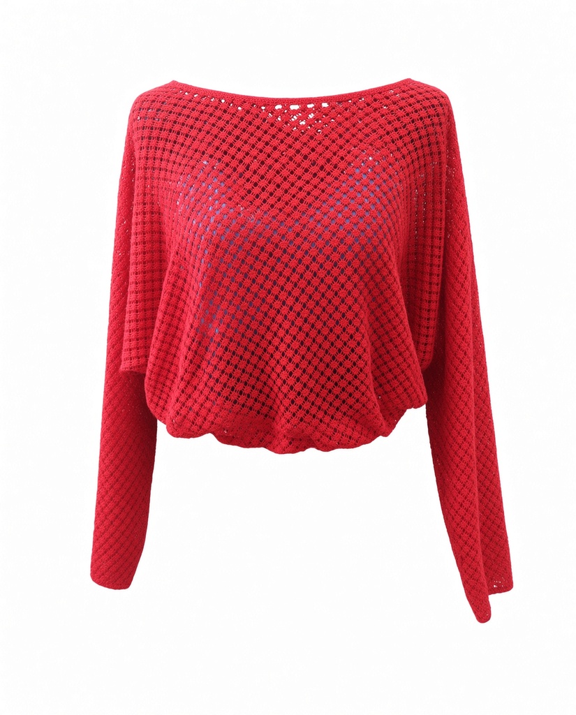 Boho crop top scarlet