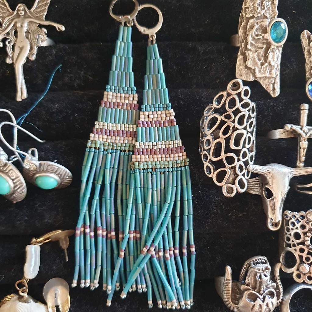 Big blue Miyuki earrings