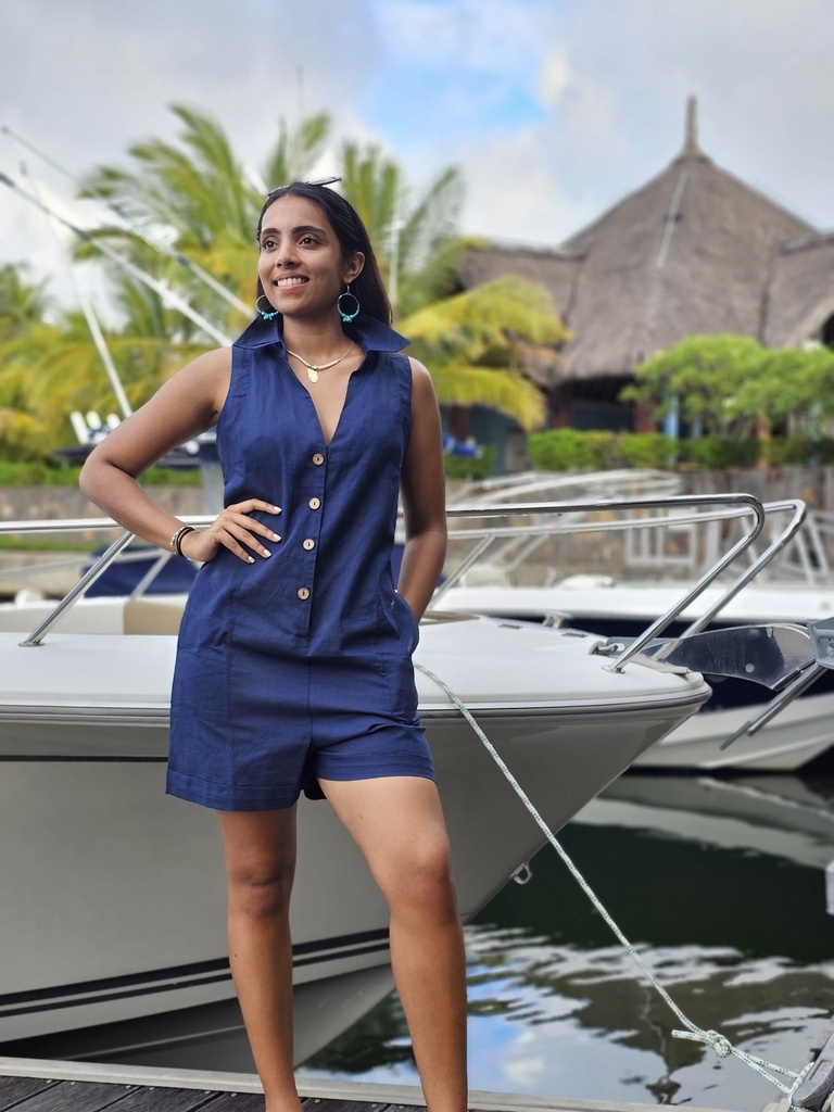 St. Tropez navy linen