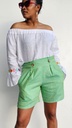 Lime green linen shorts