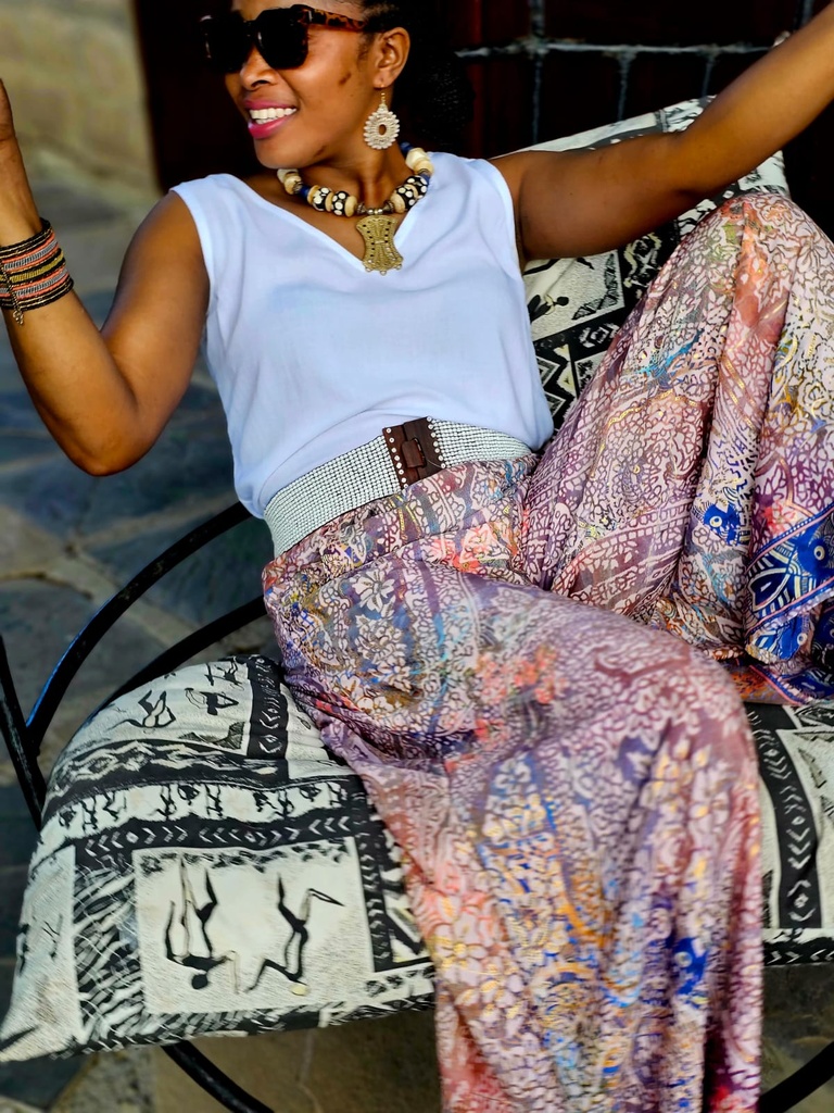 Silk palazzo - wild plum