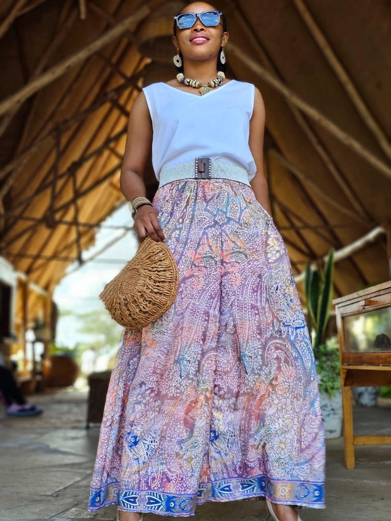 Silk palazzo - wild plum