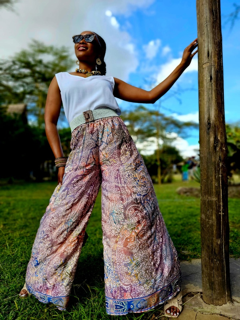 Silk palazzo - wild plum