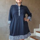 Black and white linen shirt dress