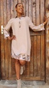 Nude linen shirt dress