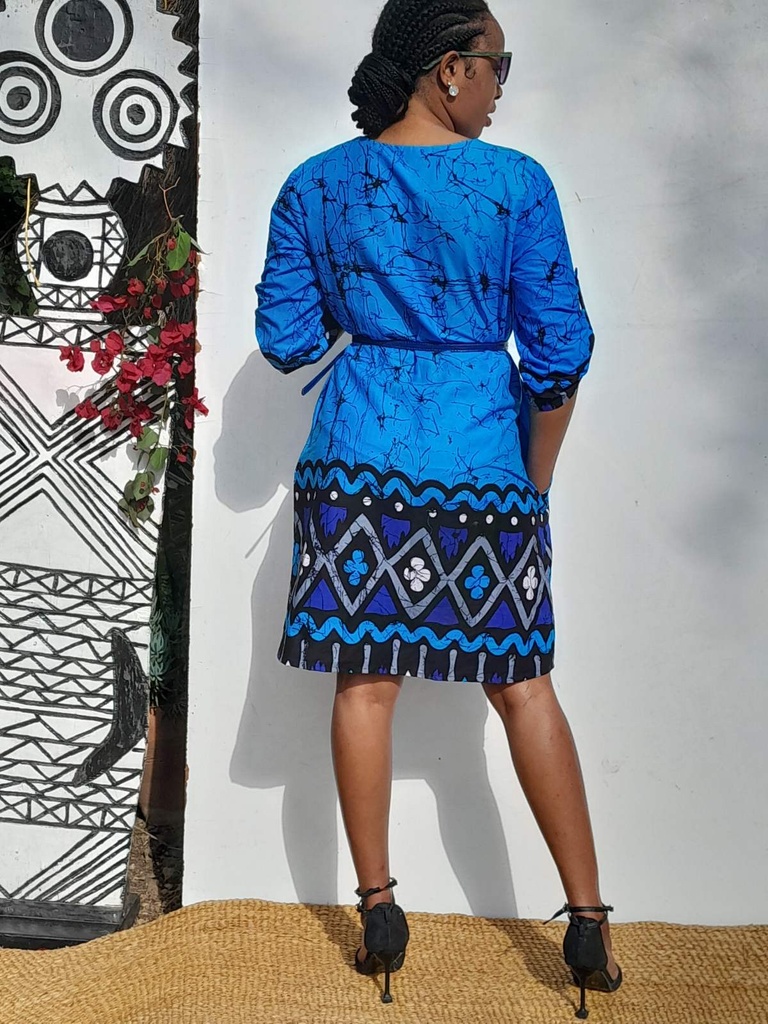 Blue, tunika haljina bez kragne