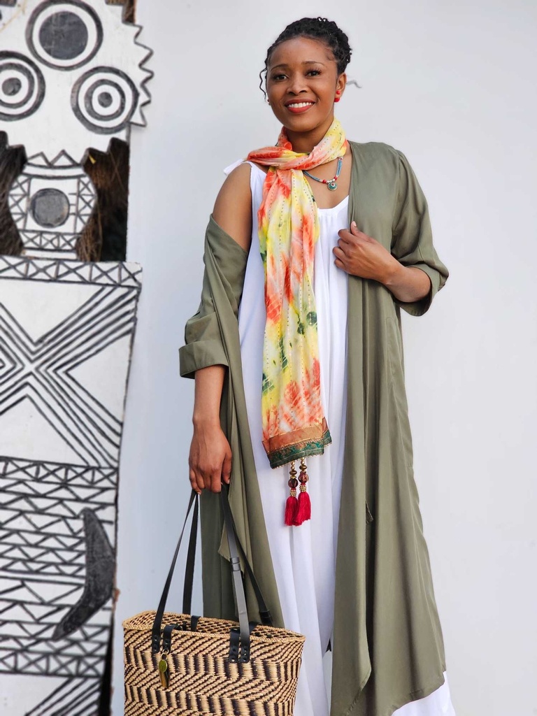 Asymmetric cardigan - olive