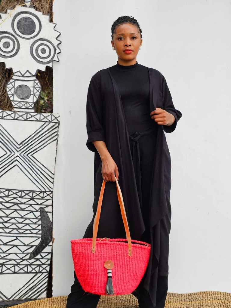 Asymmetric cardigan - black