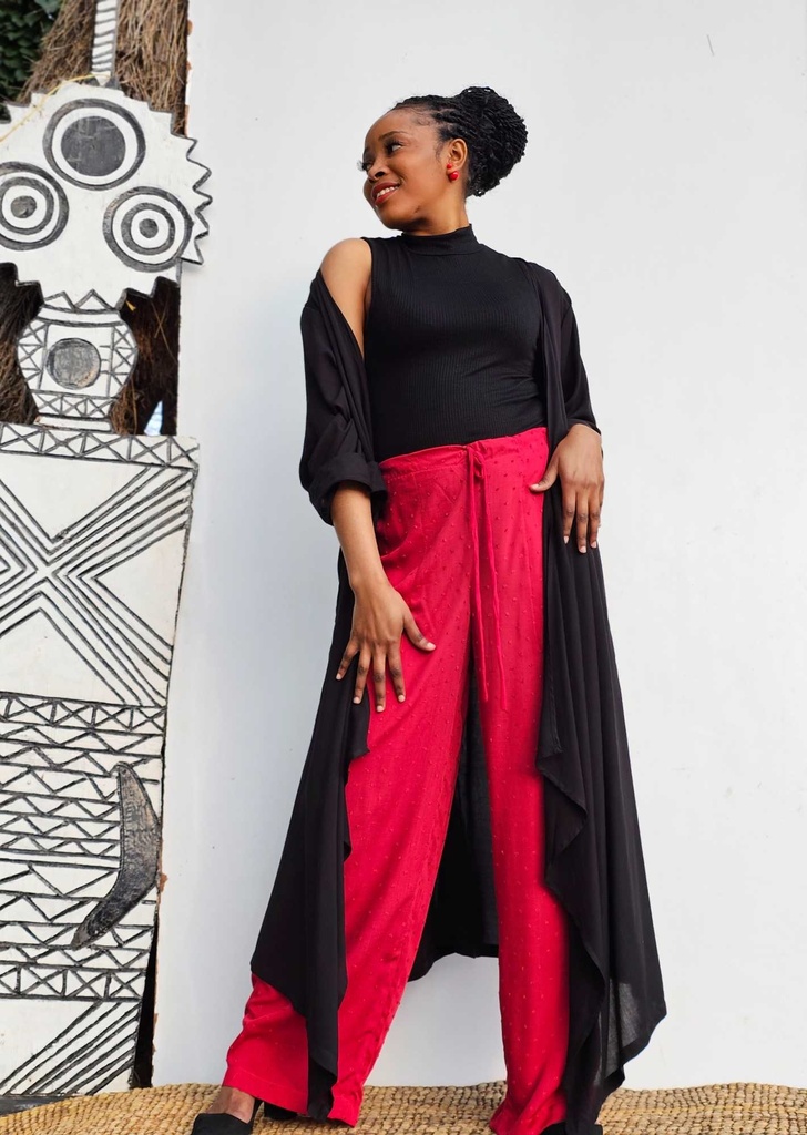 Asymmetric cardigan - black