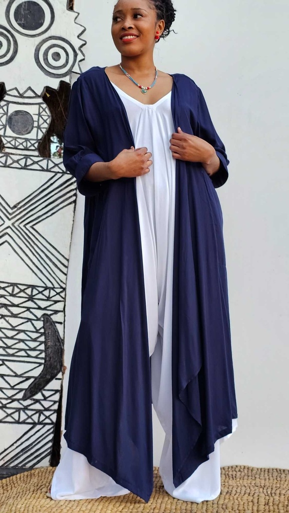 Asymmetric cardigan - navy