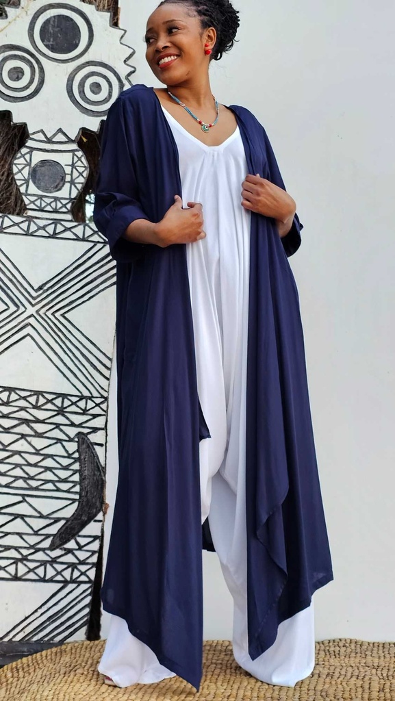 Asymmetric cardigan - navy