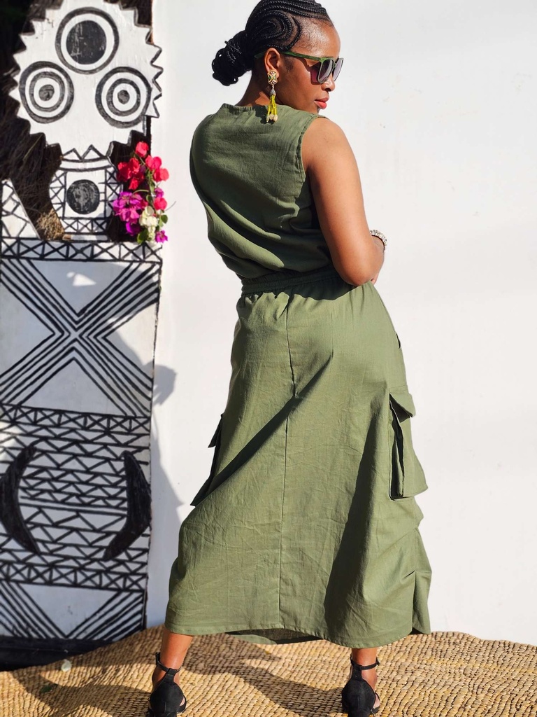 Cargo skirt olive