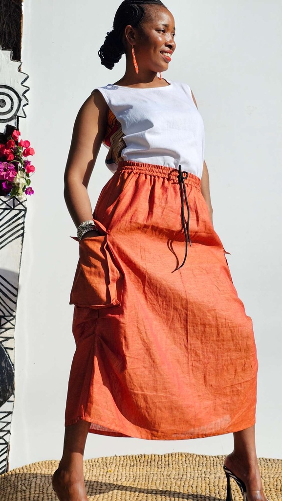 Cargo skirt orange