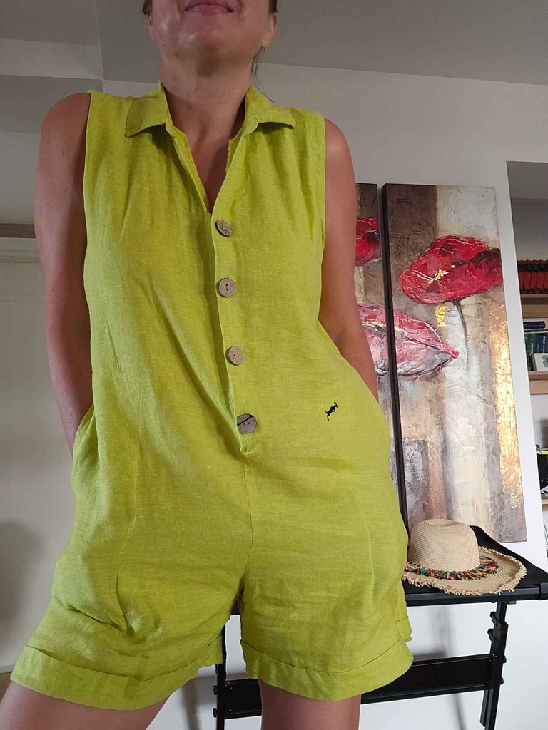 St. Tropez lime linen