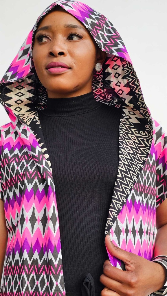 Eclipse, reversible hoodie - hot pink