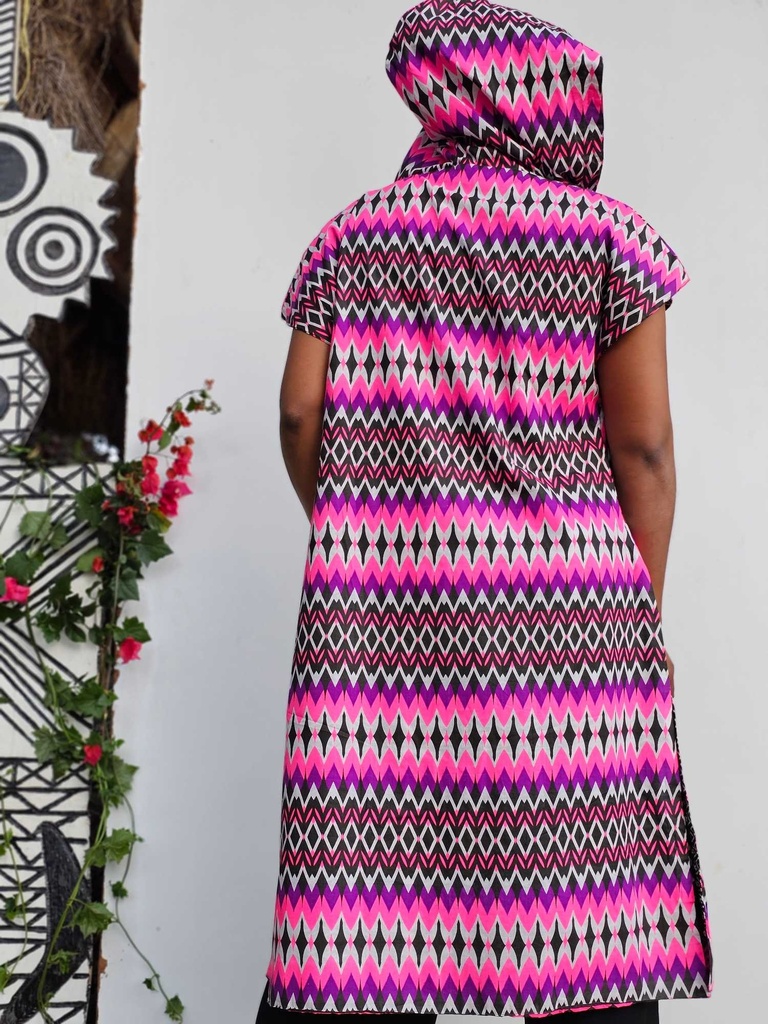 Eclipse, reversible hoodie - hot pink