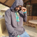 Fleece hoodies with batik detail