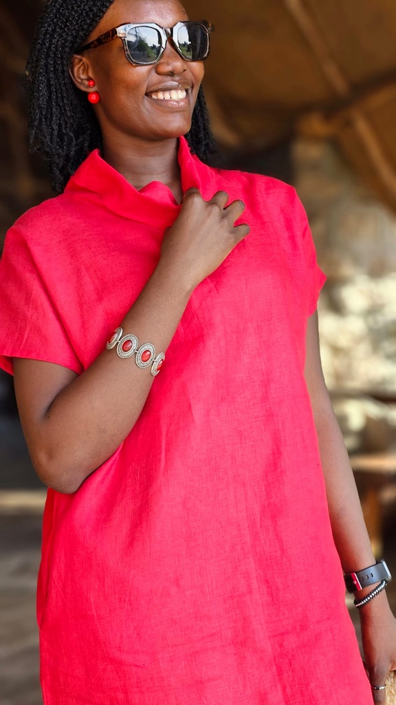 Linen turtleneck - royal