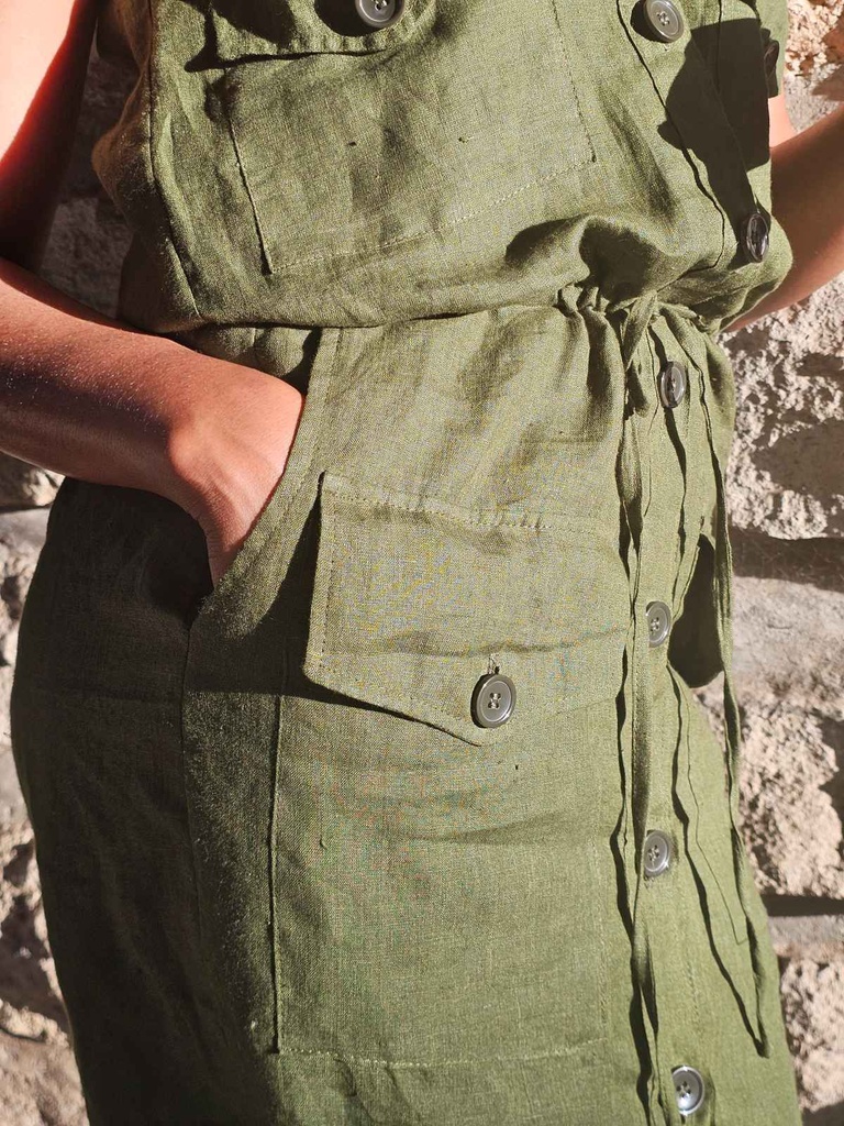Linen safari dress