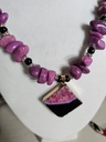 Semi-precious purple and black necklace