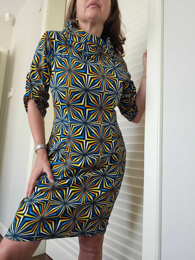 Caleidoscope fitted turtleneck dress