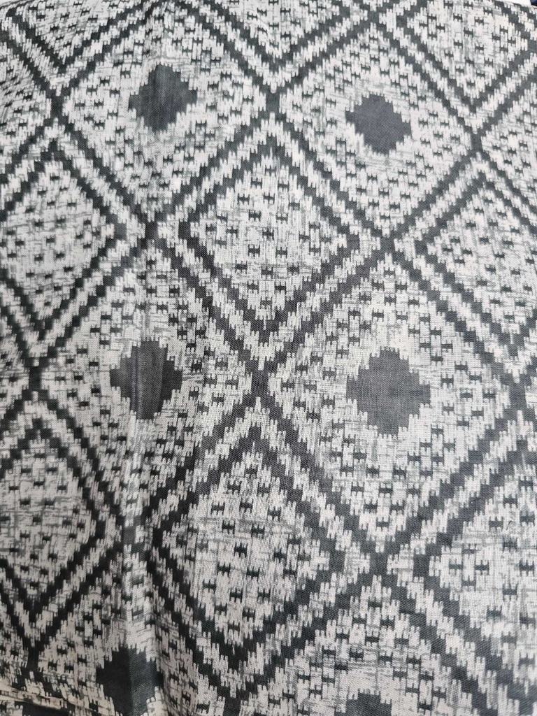 Sheer cotton grey plaid