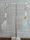 Blue feather earrings