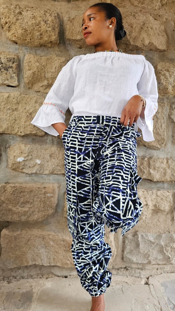 Off shoulder linen top