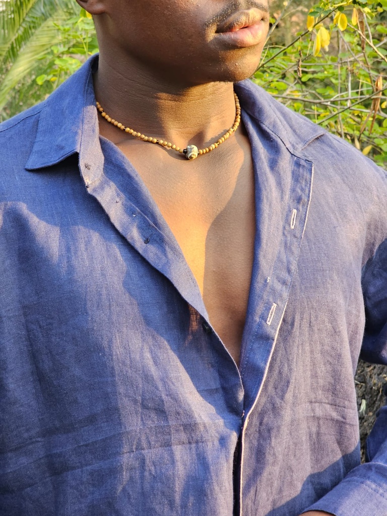 Hand painted wooden necklace