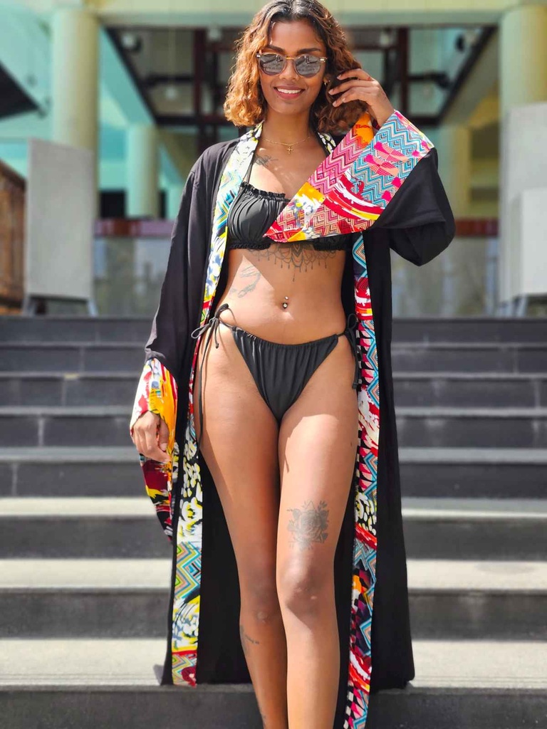 Moonlit veil kaftan noire