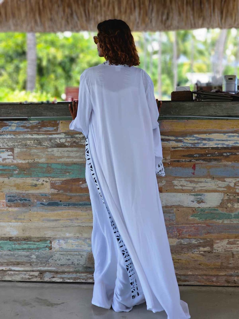 Moonlit veil kaftan white