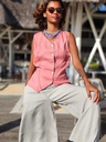 Linen vest plum