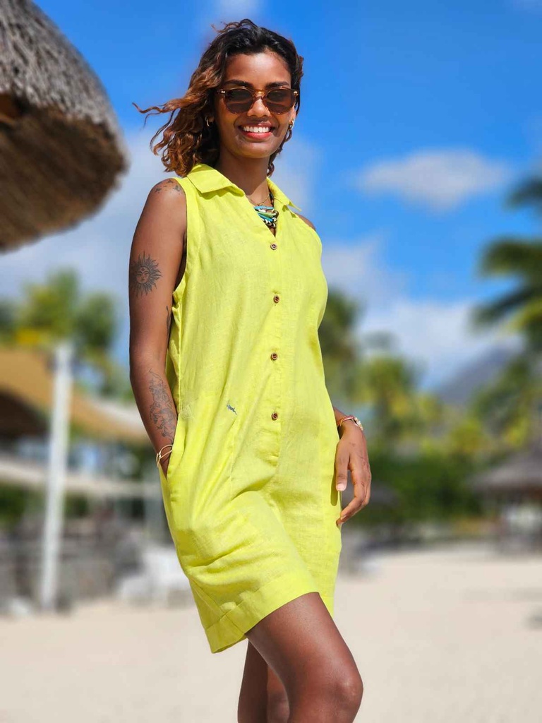 St. Tropez lime linen