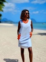 Coral wave dress