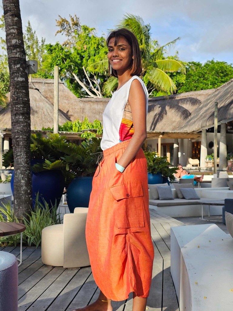 Cargo skirt orange