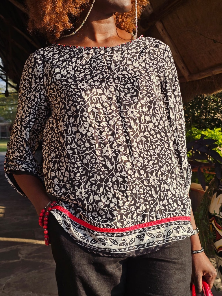 Shirley bw silk shirt