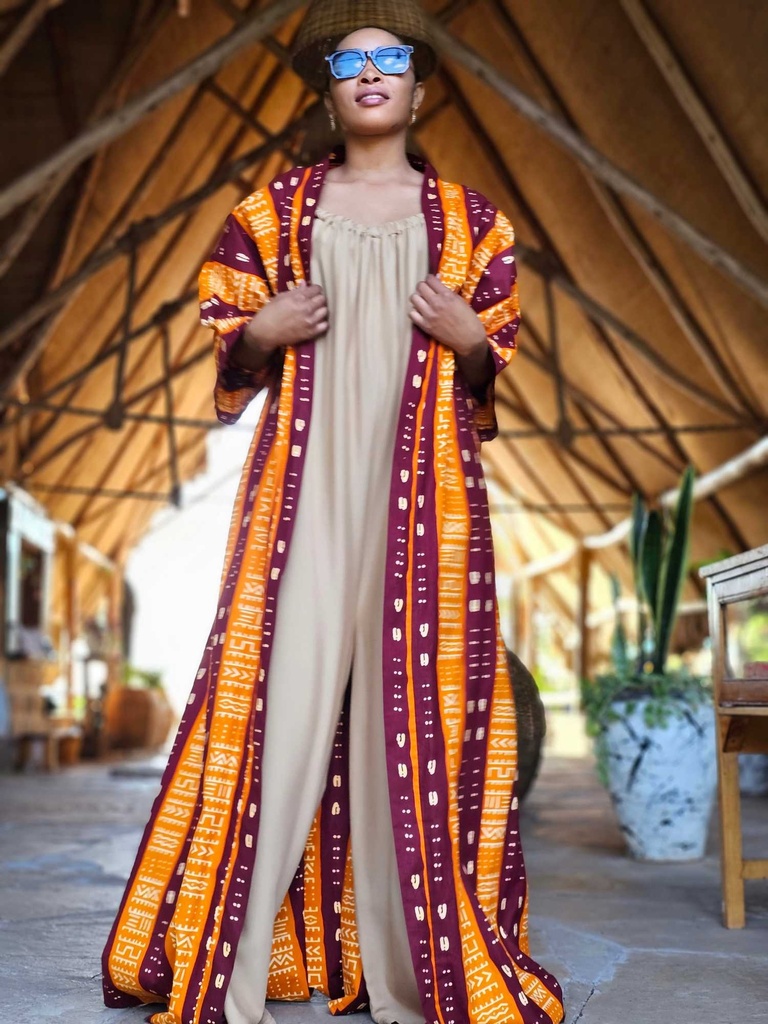 Kimono - orange burgundy