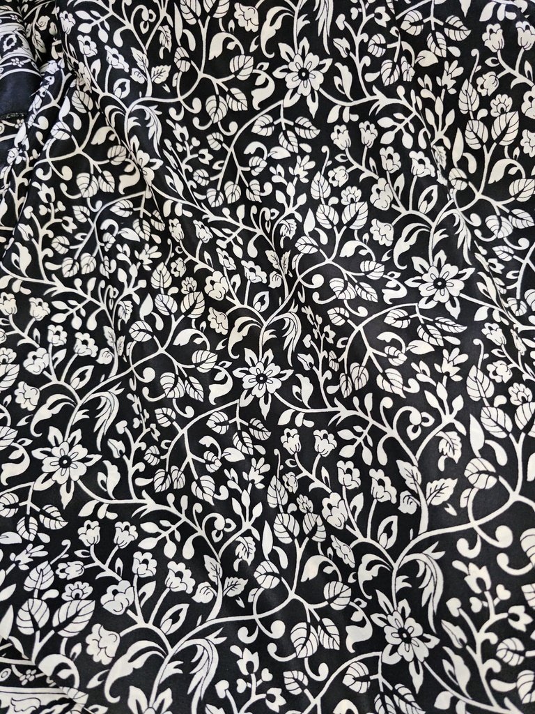 Black and cream silk