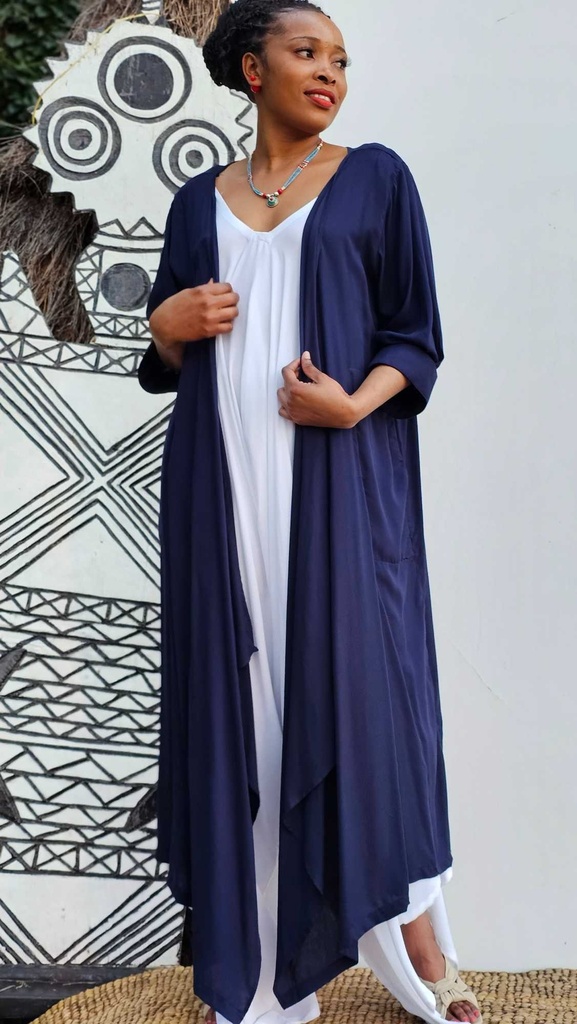 Asymmetric cardigan - navy