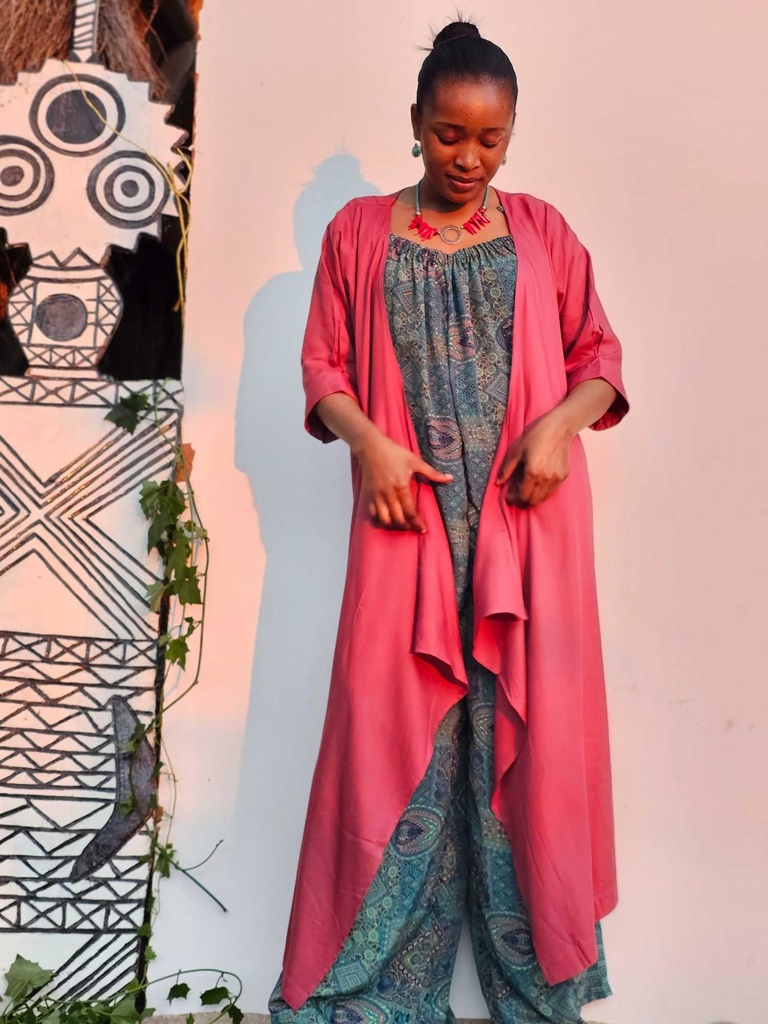 Asymmetric cardigan - rose